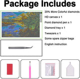 DIY 5D Diamond Painting Kits for Adults by Number, Full Drill Diamond Art Picture with HD Embroidery Canvas for Home Wall Decoration & Gift (Colore-8)