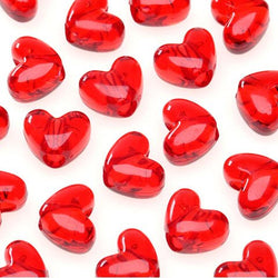 Bulk Buy: Darice DIY Crafts Pony Beads Acrylic Heart Transparent Christmas Red 9mm 65 pieces