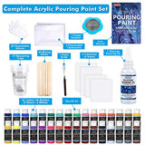 Acrylic Pouring Paint, Shuttle Art Set of 36 Bottles (2 oz/60ml) Pre-Mixed High-Flow Acrylic Paint Pouring Supplies with Canvas, Silicone Oil, Measuring Cups, Tablecloths, Complete Paint Pouring Kit