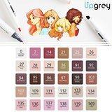 UPGREY Skin Tones Art Markers, 36 Colors Alcohol Based Anime Skin Drawing Markers Pens Dual Tip Artist Marker Set for Professional Sketch Portrait Manga Drawing Illustration Sketching
