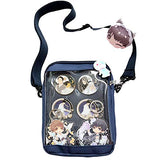 Ita Bag Small Clear Crossbody Bag Mini DIY Transparent Shoulder Messenger Bag Purse Grils Anime Satchels For Lolita Comic Cosplay Itabags For Women, Dark Blue