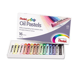 Pentel Arts(R) Oil Pastels, Assorted Colors, Pack Of 16
