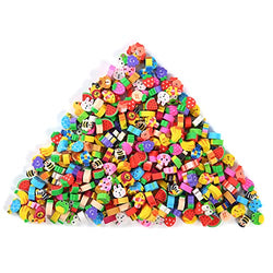 300 Pieces Mini Erasers for Kids, Bulk Small Animal Fruit Pencil Erasers Assortment for Home Rewards, School Supplies and Gift Filling