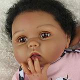 Reborn Baby Dolls 22 Inch Black Girl Dolls Weighted African Realistic Baby Dolls Lifelike Baby Reborn Dolls That Looks Real for Age 3+
