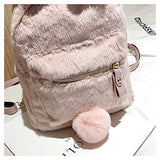 Mellshy Women Cute Rabbit Ears Backpack Fluffy Shoulder Bag School Bag Satchel