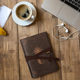 Bienbee Vintage Journal, Leather Journal Notebook for Women A5 Aesthetic Travel Notebooks Journals Large Refillable Notebook With Lined and Blank Paper Page for Writing for Teen Girls