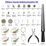 Ring Making Kit wiht Crystal Beads,Ybxjges 1880Pcs 32 Colors Crystal Jewelry Making Kit with Gemstone Chips Beads Jewelry Making Supplies for Bracelet Necklace Earring Jewelry Making