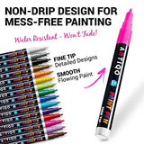 Fine Tip Paint pens for Rock Painting - Wood, Glass, Metal and Ceramic Works on Almost All Surfaces Set of 15 Vibrant Oil Based fine Point Paint Markers, Quick Dry, Water Resistant
