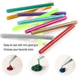 NewtonTech Mini Glitter Hot Glue Sticks, 60 PCS,12 Colors,0.28"X3.9" for DIY Art Craft, Wood Glass Card Fabric Plastic School DIY Sealing Projects
