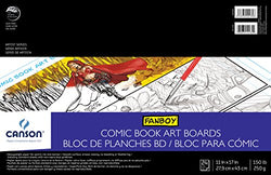 Canson Comic Book Art Boards Pad with Preprinted, Non-Reproducible, Blue Lines, 150 Pound, 11 x