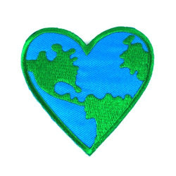 Love Earth, Heart Logo Iron on Patches