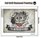 AEBORN Skull Diamond Painting Kits, 5D Full Drill Diamond Art Painting with Skull, Love Heart, Perfect for Adults Beginners DIY Crafts, Wall Decoration, Creative Gifts(40×50cm) (Skull Love)