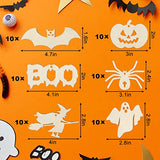 60 PCS Halloween Wooden Hanging Ornaments,Bnesi Unfinished Wood Slices Halloween Crafts for Kids Halloween Decorations