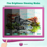 Rechargeable A4 Wireless LED Light Pad, Brightness Dimmable Ultra-Thin Tracing Light Box Powered by Lithium Battery for Weeding Vinyl, Sketching, Animation, Aritist Drawing, Diamond Painting (Pink)