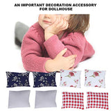 YOUTHINK 8pcs Dollhouse Pillows 1:12 Miniature Doll Pillows Cushions Furniture Model Toy for 1/12 Dollhouse Sofa Bed Accessories Decor