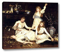 The Daughters of Col. Makins by John Collier - 12" x 14" Gallery Wrap Giclee Canvas Print - Ready to Hang