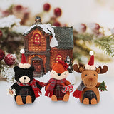 Christmas Stuffed Animals Set Reindeer Teddy Bear Fox 3 Pack Plush Handmade Festival Holiday Decorations Birthday Kid Children Gift
