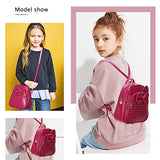 Girls Bowknot Polka Dot Cute Mini Backpack Small Daypacks Convertible Shoulder Bag Purse for Women (Fuchsia)