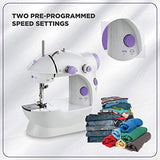 Juvenics Mini Sewing Machine- Small and Travel Friendly Sewing Machine - Foot Pedal- Portable for Small Projects and Quick Repairs
