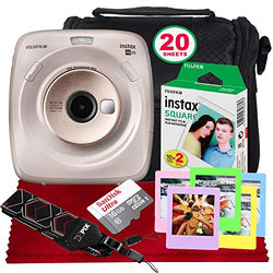 FUJIFILM Instax Square SQ20 Hybrid Instant Camera (Beige) - Basic Accessory Bundle with 20 Sheets