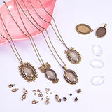 SUNNYCLUE 10 Sets Assorted Cabochon Frame Setting Tray Charms Pendant with Clear Oval Glass Dome