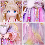 ICY Fortune Days 2nd Generation 1/4 Scale Anime Style 16 Inch BJD Ball Jointed Doll Full Set Including Wig, 3D Eyes, Clothes, Shoes, for Children Age 8+ (Yao)
