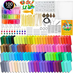 IGaiety Polymer Clay,100 Colors Oven Bake Clay, Creative Clay for Kids Soft Polymer Clay Starter Kit Easy to Use Modeling Clay Kit with Tools & Accessories DIY Clay for Kids Adults Jewelry Making
