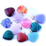 Heart Pendants 12pcs Big Love 0.98inch Charms Gems Crystal Heading Chakra Rock Stone Pendants Diy