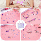 Zoyomax 162 Pcs Charm Bracelets Kit with Beads and Jewelry Charms, Purple Fantasy Style Girl Gift, J-1 Jewelry-1