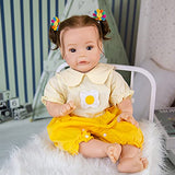 Reborn Baby Dolls 24 Inch with Soft Body Lifelike Realistic Girl Doll Birthday Gift Set for Girl Ages 3+ (milkyellow)