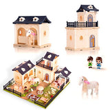 Yalanqisi DIY Dollhouse Kits Homely Miniature Art with Furniture, Horses, Pets, Dolls, and a Series of Units.（180pcs）