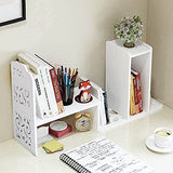 YGYQZ Small Bookshelf for Desktop Storage, Mini Cute Office Desk Shelves White Versatility Organizers for Women, Kids