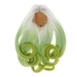 CUTICATE 1/3 1/4 BJD Doll Wig Anime Girl Cosplay, Long Curly Hair 18-19cm 22-24cm for LUTS DOD SD YOSD Super Dollfie DIY Customizing Accessories - 1/4 White Green