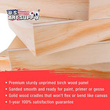 U.S. Art Supply 8" x 10" Birch Wood Paint Pouring Panel Boards, Gallery 1-1/2" Deep Cradle (Pack of 4) - Artist Depth Wooden Wall Canvases - Painting Mixed-Media Craft, Acrylic, Oil, Encaustic