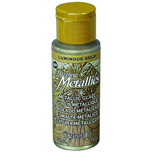 DecoArt Dazzling Metallics Glazes Paint, 2-Ounce, Luminous Gold