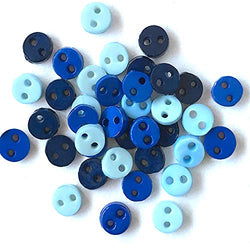 Buttons Galore Tiny Round Buttons - 120 Pieces - Denim - 3 Packs