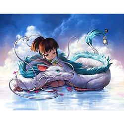 PENGDA Diamond Painting Anime Character for Spirited Away Embroidery 5d DIY Full Round Drill Wall Art Handmade Rhinestone Cross Stitch Picture Mosaic 12X16INCH