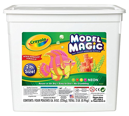 Crayola 232413 Model Magic Modeling Compound, 8 oz each/Neon, 2 lbs.