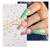 5D Flower Nail Art Stickers, Daisy/Tulip/Camellia Embossed Nail Decals Nail Art Design for Women (5D-001)