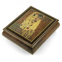 Handcrafted Ercolano Music Box Featuring"The Kiss" By Klimt Gustay (1862-1918) - Over 400 Song
