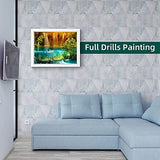 WHATWEARS 4 Pack 5D Diamond Painting Landscape Kits for Adults, Large Waterfall Tree Full Round Drill Crystal Rhinestone Embroidery Pictures Arts Paint by Number Kits 15.7 x 11.8Inch Without Frame