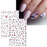 JMEOWIO 10 Sheets Spring Flower Nail Art Stickers Decals Self-Adhesive Pegatinas Uñas Floral Leaves Nail Supplies Nail Art Design Decoration Accessories