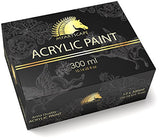 Acrylic Paint Set - 12 x 300ml Bottles - Heavy Body - Lightfast Paints - Artist Quality -