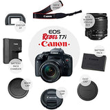 Canon EOS Rebel T7i 24.2MP Digital SLR Camera + EF-S 18-55mm f/4-5.6 is STM Lens + 2X 64GB Memory Card + Wide Angle & Telephoto Lens + RC-6 Wireless Remote + DC59 Gadget Bag + Tripod + Valued Bundle