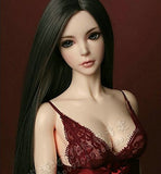 (22-24CM) BJD Doll Hair Wig 8-9" 1/3 SD DZ DOD LUTS Long Hair / Light Black GA02
