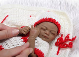 Funny House 10Inch26cm Full Body Soft Silicone Vinyl Real Looking Reborn Baby Dolls Lifelike Black Skin Girl Native American Indian Style Similar to A Baby Newborn Doll Xmas Gift (Girl)