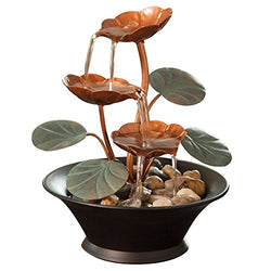 Bits and Pieces - Indoor Water Lily Water Fountain-Small Size Makes This A Perfect Tabletop