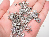 ALL in ONE 60 Gram Mixed Antique Silver Plated Tibetan Style Filigree Flower Cup Shape Bead Caps