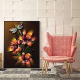 HaiMay 2 Pack DIY 5D Diamond Painting Kits Full Drill Rhinestone Painting Flower Diamond Pictures for Wall Decoration, Flower Diamond Painting Style (Canvas 12×16 Inch)