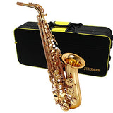 JUUXAAN Alto Saxophone Eb beginner Saxophone includes brush canvas suitcase glove whistle piece cork plaster wipe cloth neck strap and other accessories… (Popular)